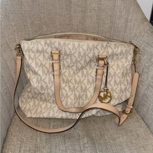 Michael Kors Cream Signature Shoulder Bag